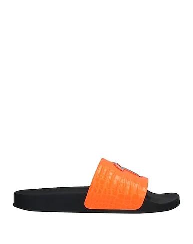 Orange Leather Sandals
