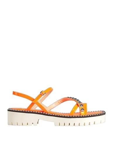 Orange Leather Sandals