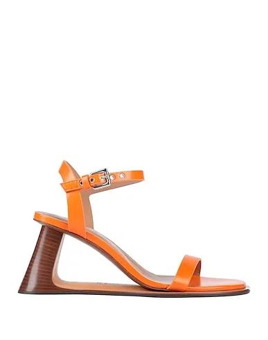 Orange Leather Sandals