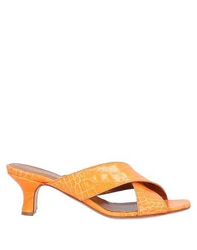 Orange Leather Sandals