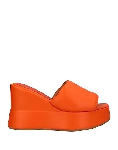 Orange Leather Sandals