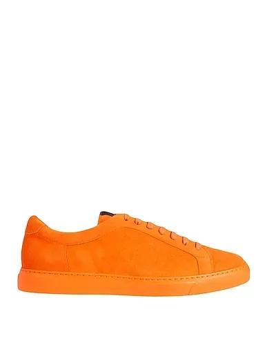 Orange Leather Sneakers
