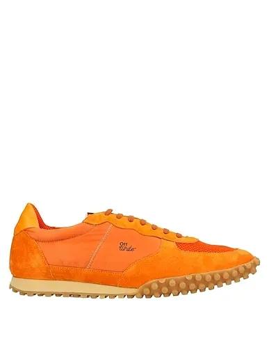 Orange Leather Sneakers
