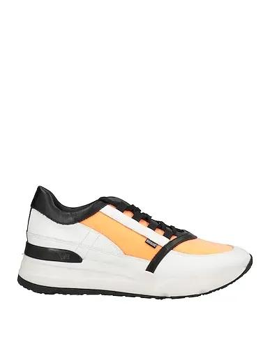 Orange Leather Sneakers