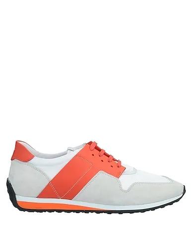 Orange Leather Sneakers