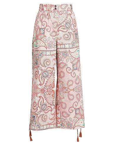 Orange Plain weave Casual pants