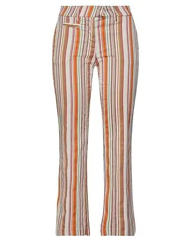 Orange Plain weave Casual pants