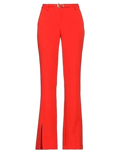 Orange Plain weave Casual pants