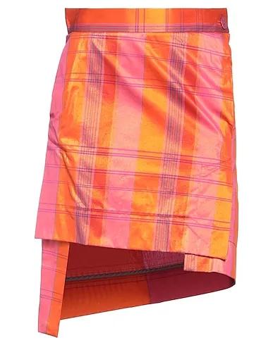 Orange Plain weave Mini skirt