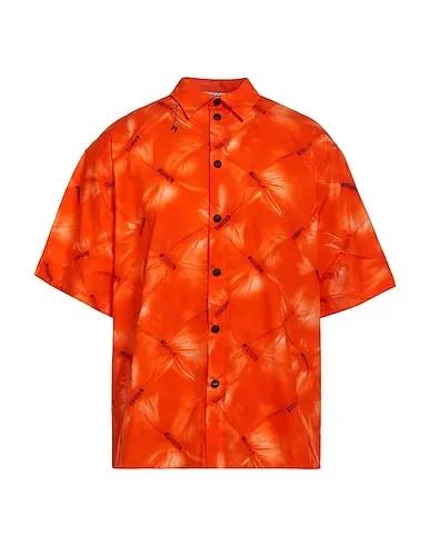 Orange Plain weave Patterned shirt