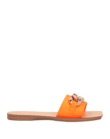 Orange Plain weave Sandals