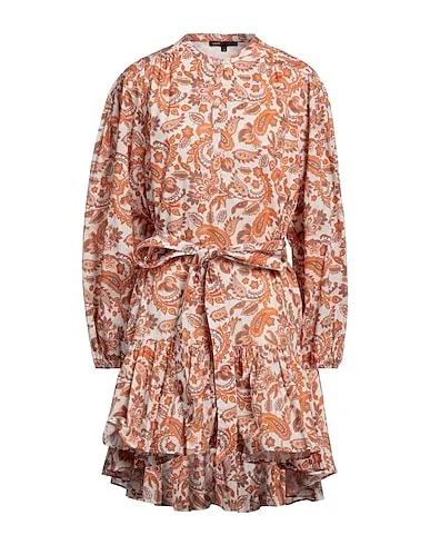 Orange Plain weave Short dress