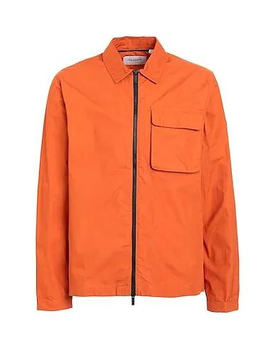Orange Plain weave Solid color shirt