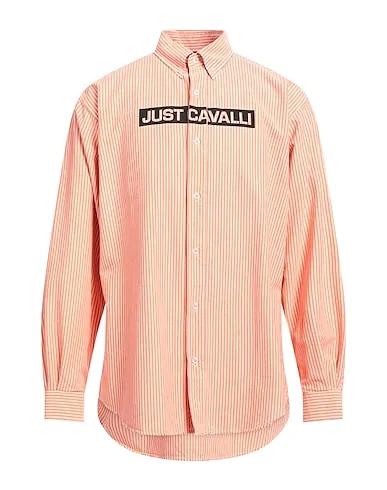 Orange Plain weave Striped shirt