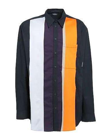 Orange Plain weave Striped shirt
