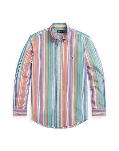 Orange Plain weave Striped shirt