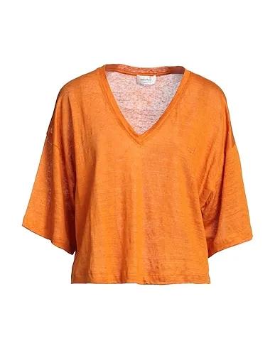 Orange Plain weave Sweater