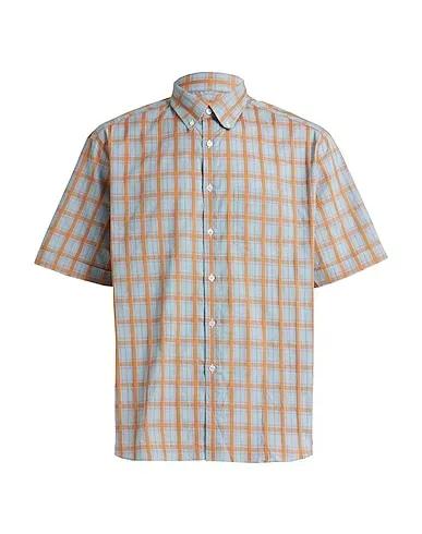 Orange Poplin Checked shirt