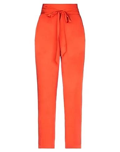 Orange Satin Casual pants