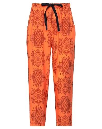 Orange Satin Cropped pants & culottes