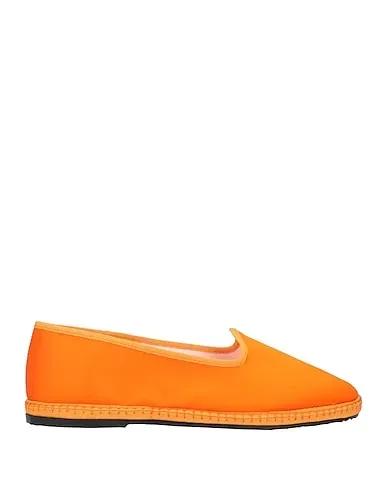 Orange Satin Loafers