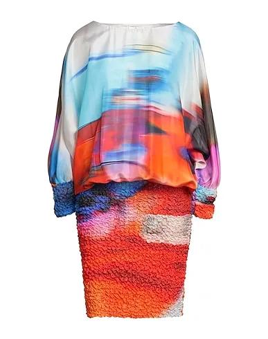 Orange Satin Midi dress