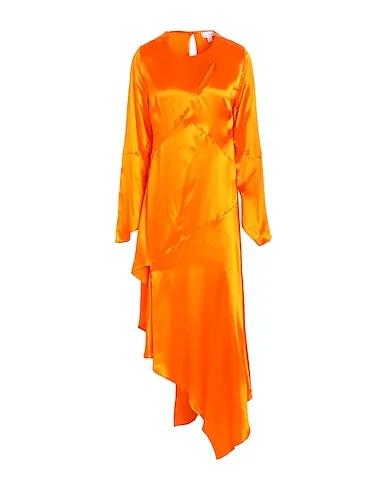 Orange Satin Midi dress