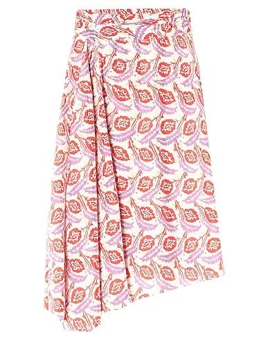 Orange Satin Midi skirt