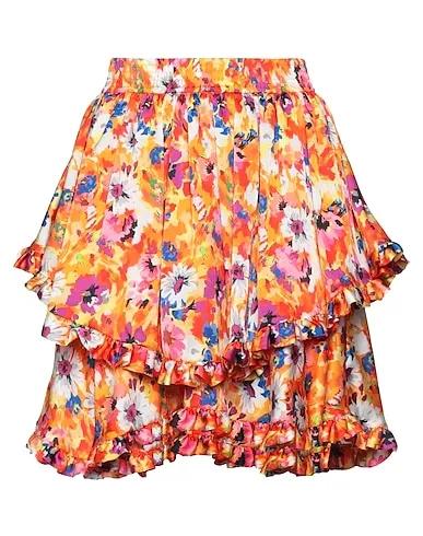 Orange Satin Mini skirt