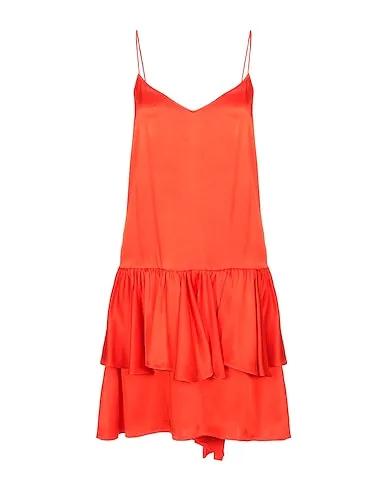 Orange Satin Short dress