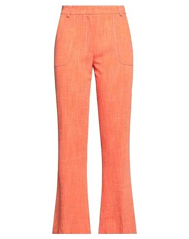 Orange Silk shantung Casual pants