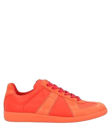 Orange Leather Sneakers