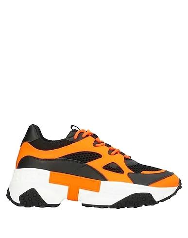 Orange Techno fabric Sneakers