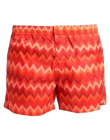 Orange Techno fabric Swim shorts