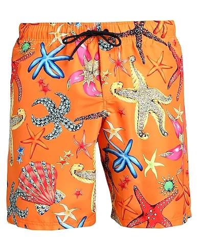 Orange Techno fabric Swim shorts