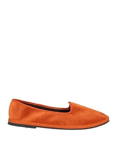 Orange Velvet Loafers