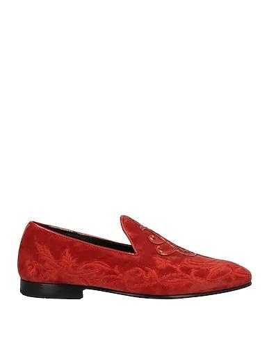 Orange Velvet Loafers