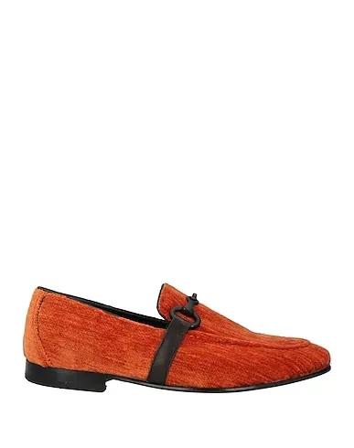 Orange Velvet Loafers