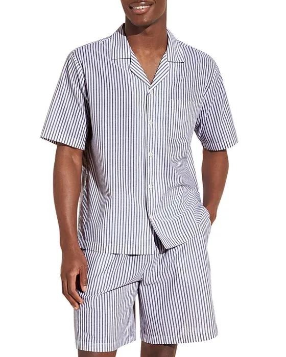 Organic Cotton Sandwashed Stripe Short Pajama Set 