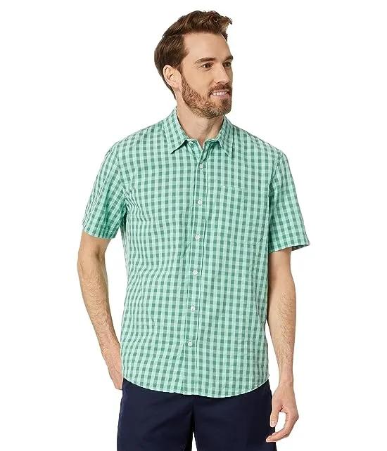 Organic Seersucker Shirt Short Sleeve Slightly Fitted Plaid