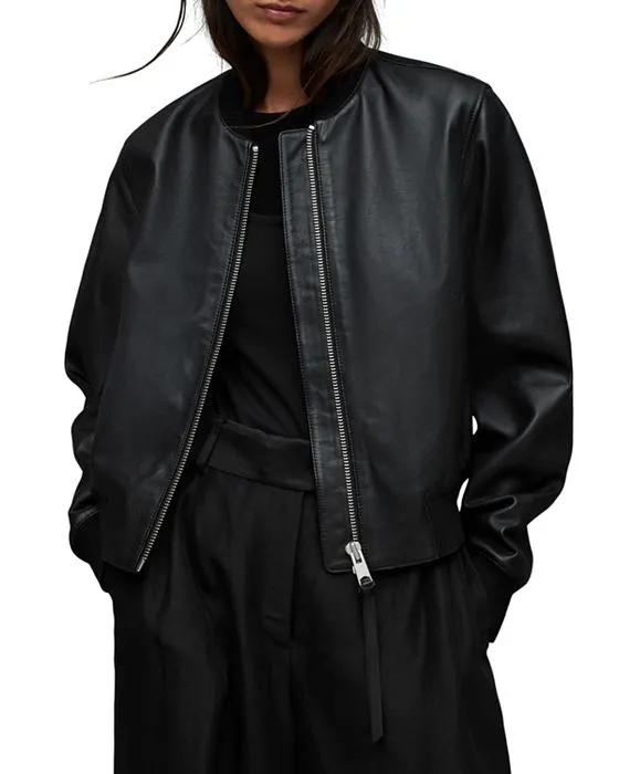 Orten Leather Bomber Jacket