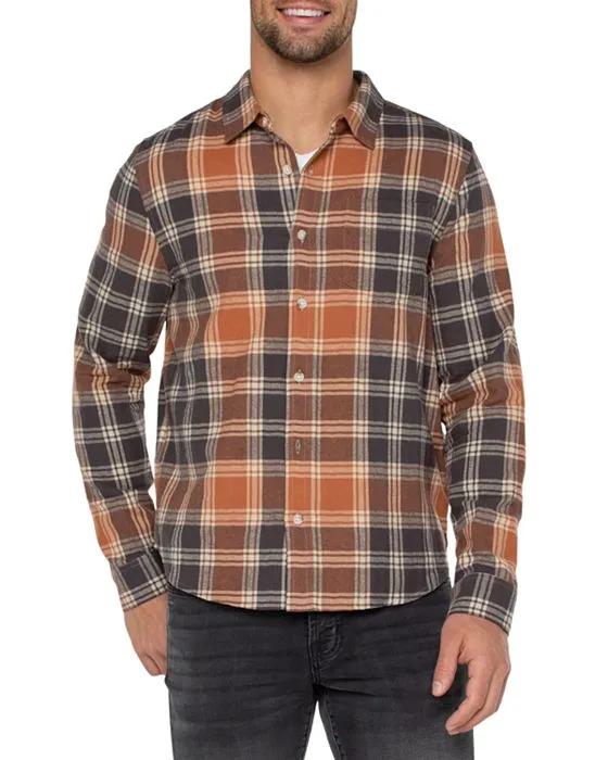 Overdyed Plaid Flannel Shirt