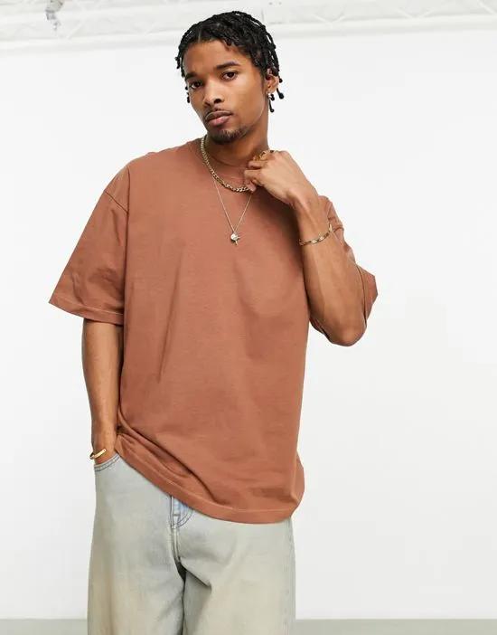 oversized basic t-shirt in rust orange