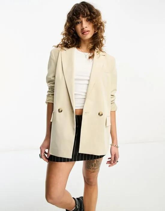 oversized blazer in sand