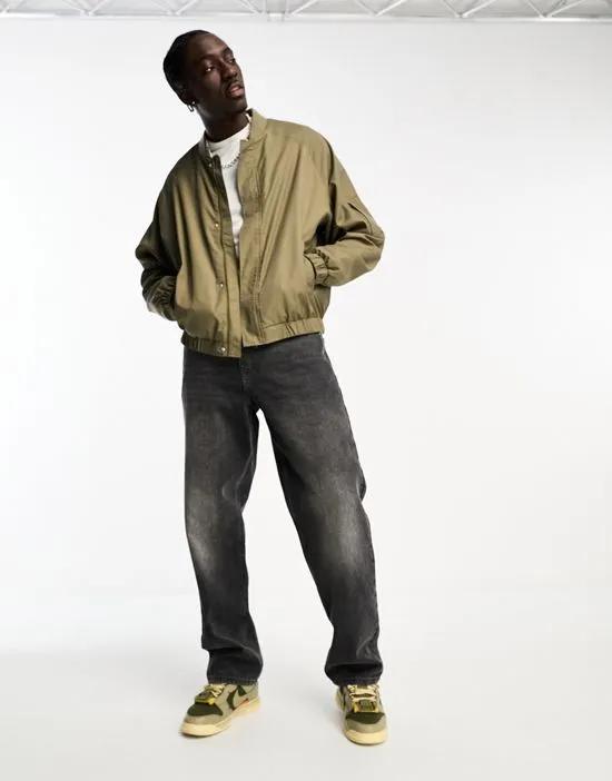 oversized bomber jacket in green