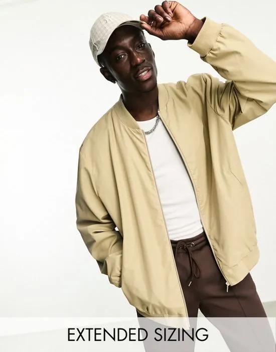 oversized bomber jacket in stone