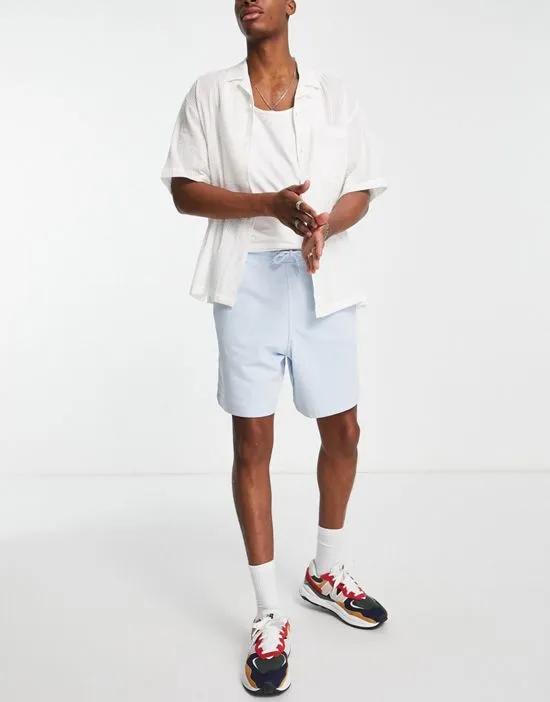 oversized jersey short in light blue