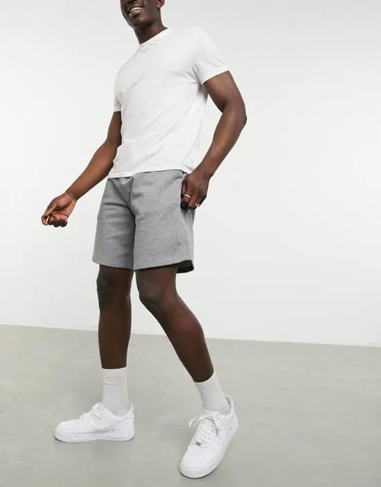 oversized jersey shorts in gray marl