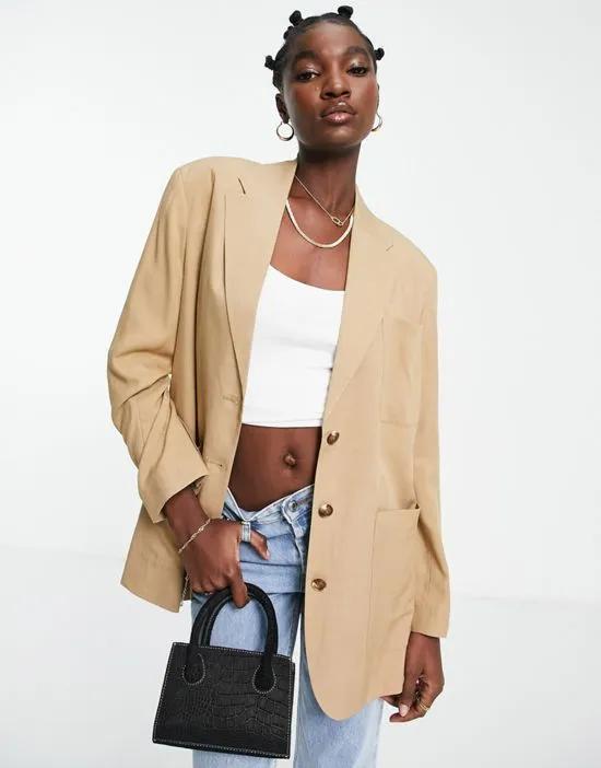 oversized mensy jacket in sand - part of a set