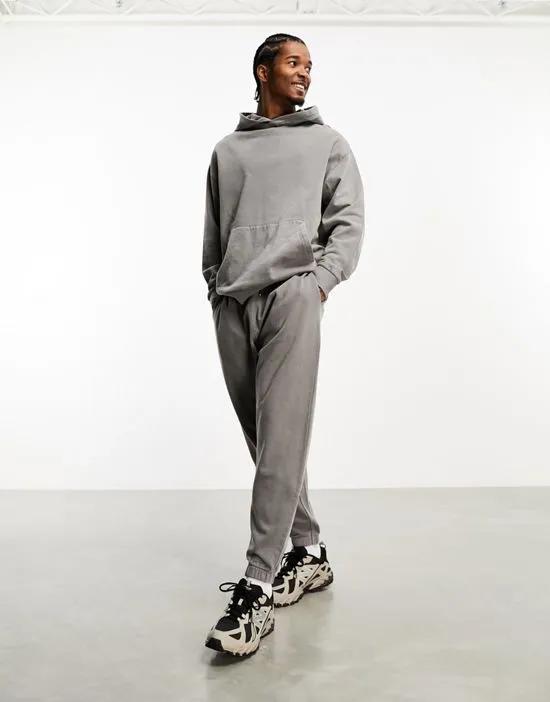 oversized sweatpants in gray overdye wash - part of a set